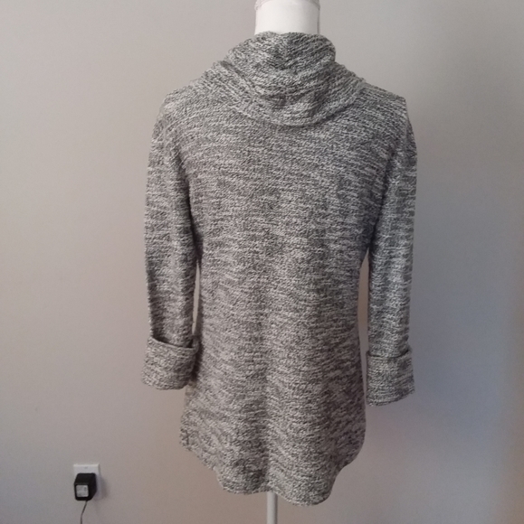 Merona Black and White Bulkie Marbled Sweater w/Large Cowl Collar - Picture 9 of 13